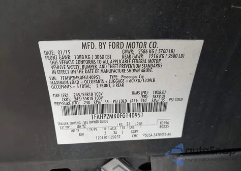 2015 Ford Police Interceptor from USA, damaged, VIN 1FAHP2MK0FG140951